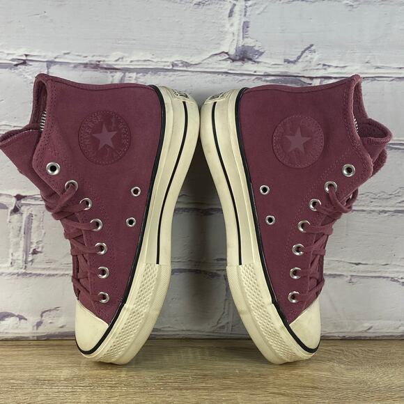 Converse Women's Sneakers in Burgundy and Cream - Picture 5 of 9